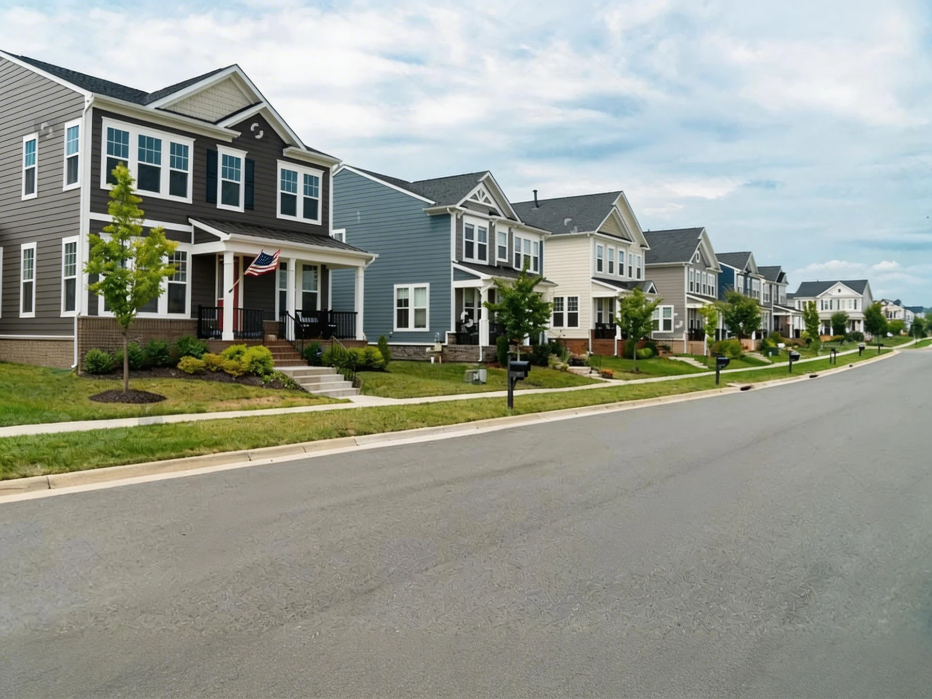 Homes along a neighborhood street