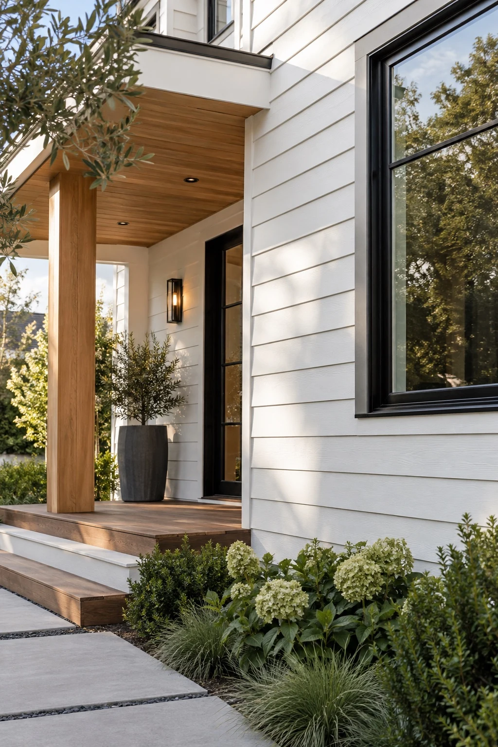Architectural concept of a welcoming Maryland-style home with white trim